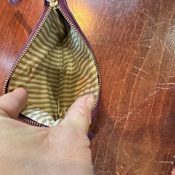 KATE SPADE Authentic Two Zipper Purple Wristlet Wallet Pouch Clutch - Picture 5 of 8